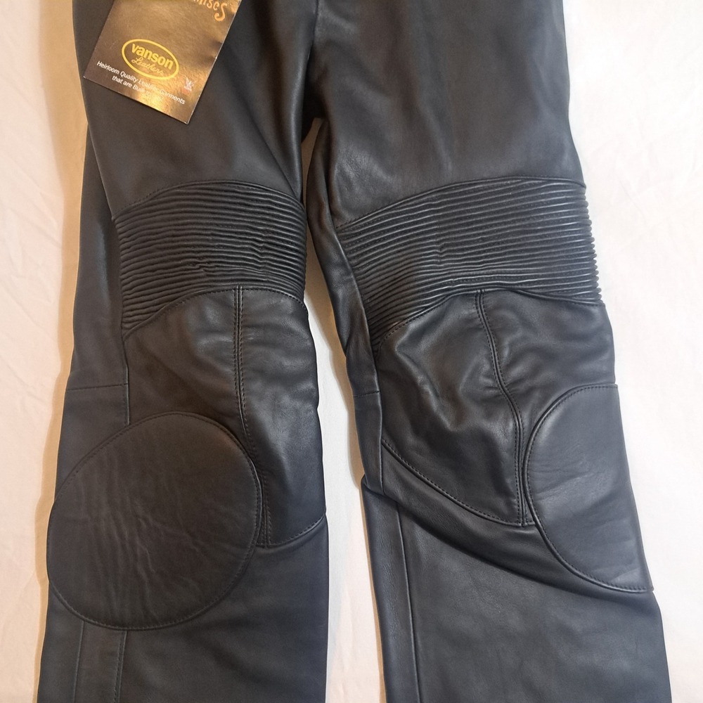 Harley Davidson x Vanson Black Leather Pants Moto Trouser Womens Size 6 $895 NWT - Picture 4 of 14
